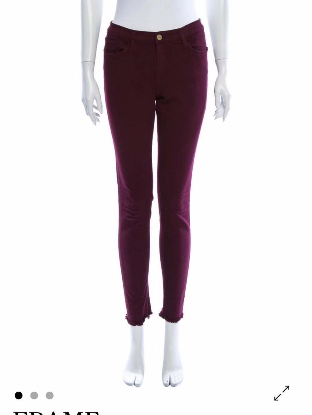 Frame Denim burgundy skinny jeans size 30